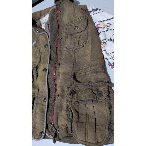 Free People Follow Your Heart Cargo Jacket Printed Linen Blend Sleeves Boho - Picture 4 of 10